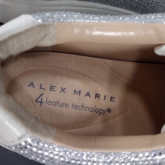 Alex Marie Silver and White High-Top Sneakers size 5 pre owned Exellent cond - Picture 7 of 10